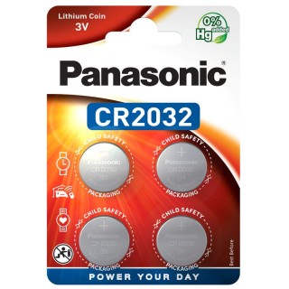 BAT2032.P4; CR2032 Panasonic lithium batteries in a pack of 4 pcs.