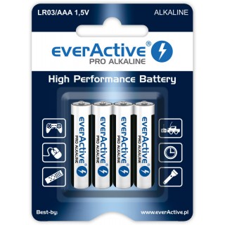 BATAAA.ALK.eAP4; LR03/AAA baterijos 1.5V everActive Pro Alkaline MN2400/E92 pakuotėje 4 vnt.