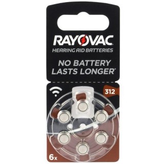 Hearing aid 312 batteries 1.45V Rayovac Special Zn-Air PR41 in a package of 6 pcs.