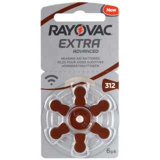 Hearing aid battery | size 312 | 1.45V Rayovac Extra Advanced Zn-Air PR41 in a package of 6 pcs.