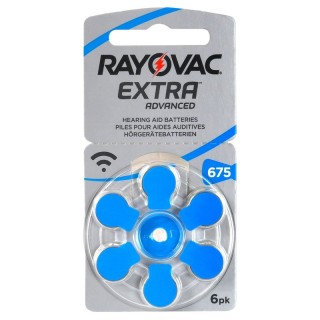 Hearing aid battery | size 675 | 1.45V Rayovac Extra Advanced Zn-Air PR44 in a package of 6 pcs.