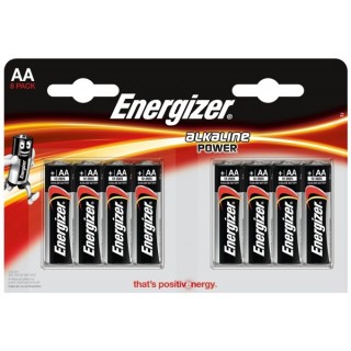 BATAA.ALK.EP8; LR6/AA baterijas 1.5V Energizer Power Alkaline MN1500/E91 iepakojumā 8 gb.