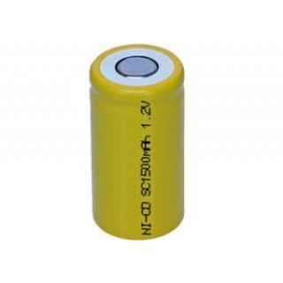 SC battery SubC 1.2V Ni-Cd D-SC1500 1500mAh 1.8Wh Ø23.0x43.0mm 43g