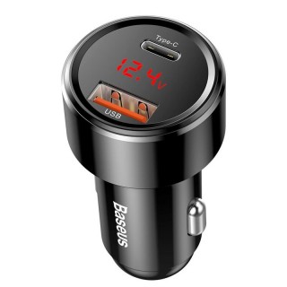 Car 45W charger with display | USB and USB-C Type-C ports | Baseus Magic PPS