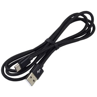 USB punutud kaabel - USB-C / Type-C everActive CBB-2CB 200cm, mis toetab kiiret laadimist kuni 3A