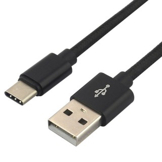 USB-C 3.0 male / USB A male 1.0m everActive CBB-1CB 3.0A melns iepakojumā 1 gb.