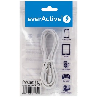 iPhone-lightning /USB A 1.0m everActive CBS-1IW pakkauksessa 1 kpl.