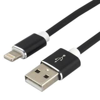 USB salama uros / USB A uros 1.5m everActive CBS-1.5IB nopea 2.4A musta