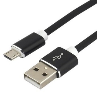 USB micro B cable / USB A 1.0m everActive Silicon black CBS-1MB 2.4A in a package of 1 pc.