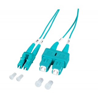 SC-LC Optiskais komutācijas kabelis duplex, MM, Multimode OM3, 50/125 1.0m/ LSZH