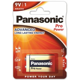 BAT9.ALK.PPP1; 6LR61/9V baterijas Panasonic PRO Power Alkaline MN1604/522 iepakojumā 1 gb.