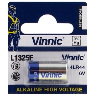 4 LR44 paristoa Vinnic Alkaline 544A / L1325F 1 kpl pakkauksessa.