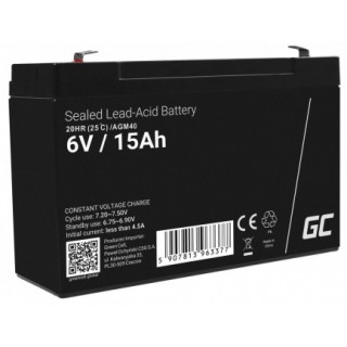 Green Cell AGM VRLA 6V 15Ah maintenance-free battery for the alarm system, cash register, toys
