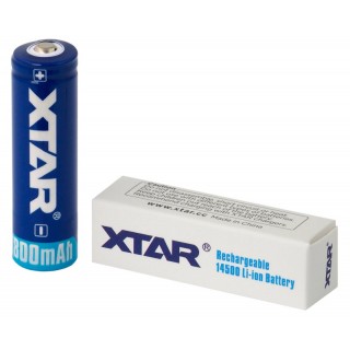 XTAR 14500 akut 3,7V XTAR litium 800 mAh 1 kpl pakkauksessa.