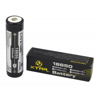 Battery 18650 3.7V XTAR lithium 2200 mAh package 1 pc.