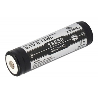 Battery 18650 3.7V XTAR lithium 2200 mAh package 1 pc.
