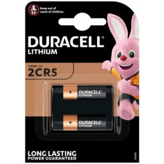 2CR5 baterijas 6V Duracell litija 2CR5 iepakojumā 1 gb.