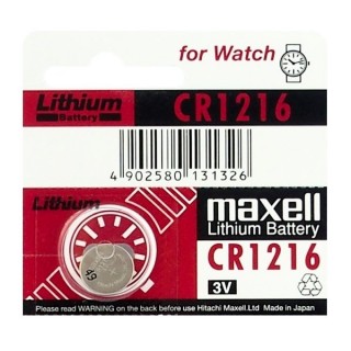 BAT1216.MX1; CR1216 baterijas 3V Maxell litija CR1216 iepakojumā 1 gb.