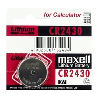 BAT2430.MX1; CR2430 batteries 3V Maxell lithium CR2430 in a package of 1 pc.