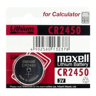 BAT2450.MX1; CR2450 batteries 3V Maxell lithium CR2450 in a package of 1 pc.