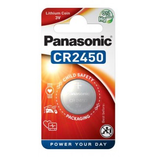 Батарея CR2450 литиевая 3В Panasonic в упаковке по 1 шт.