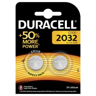 CR2032 baterijas 3V Duracell litija DL2032 iepakojumā 2 gb.