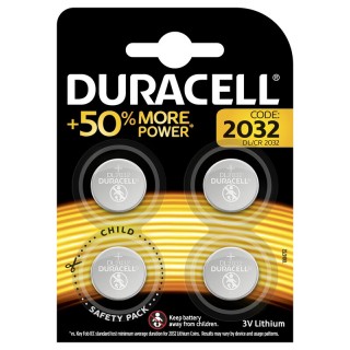 CR2032 batteries 3V Duracell lithium DL2032 in a package of 4 pcs.