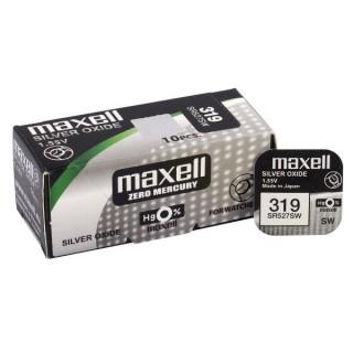 BAT319.MX1; 319 baterijas 1.55V Maxell sudraba-oksida SR527SW iepakojuma 1 gb.