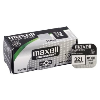 BAT321.MX1; 321 baterijas 1.55V Maxell sudraba-oksida SR616SW iepakojuma 1 gb.