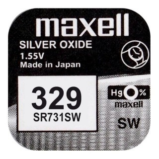 329 baterijos 1,55V Maxell silver-oxide SR731SW pakuotėje 1 vnt.