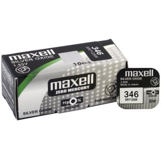 BAT346.MX1; 346 baterijos 1,55V Maxell silver-oxide SR712SW pakuotėje 1 vnt.