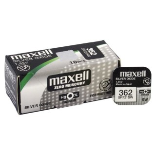 BAT362.MX1; 362 akkua 1,55 V Maxell hopeaoksidi SR721SW. 361 1 kpl pakkauksessa.