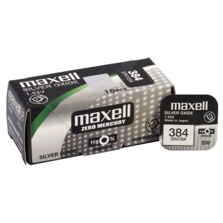 BAT392.MX1; 384 akkua 1.55V Maxell hopeaoksidi SR41SW, 392 1 kpl pakkauksessa.