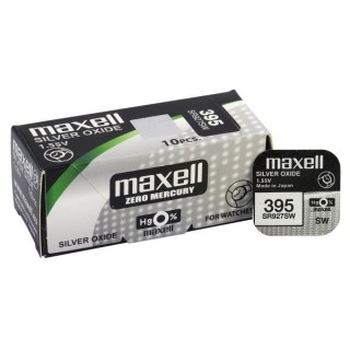 395 399 akkua 1,55 V Maxell hopeaoksidi SR927SW, 399 1 kpl pakkauksessa.