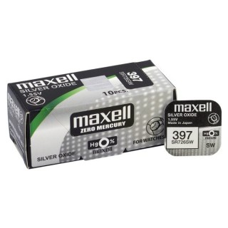 BAT397.MX1; 397 baterijas 1.55V Maxell sudraba-oksīda SR726SW, 396 iepakojumā 1 gb.