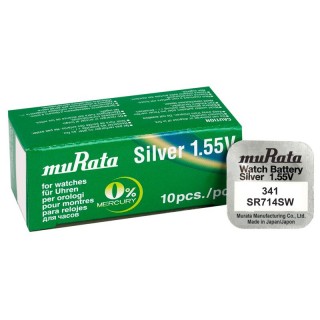 341 batteries 1.55V Murata silver-oxide SR714SW in a package of 1 pc.