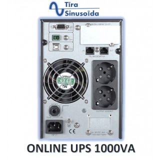 Puhtaat sinusoidit | 1000VA, 900W online-UPS (kaksoismuunnos) | akut 3 kpl 12V-9Ah