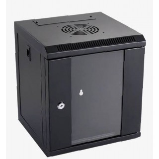 12U 10" 10-Inch Wall cabinet/ 300 x 310 x 450mm/ Black/ With back panel/Assembled