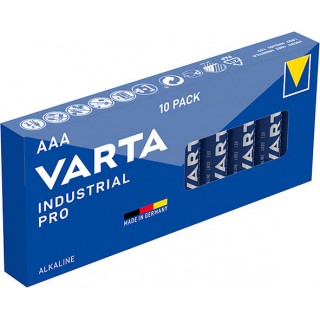 BATAAA.ALK.VI10; LR03/AAA-paristot Varta Industrial Alkaline MN2400/4003 10 kpl:n pakkauksessa.