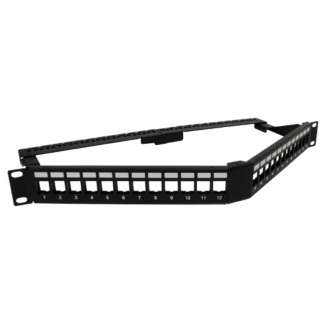 Angled  Patch panel 24 port, with out keystones, 19'', Nordmark Structured LAN Cabling system