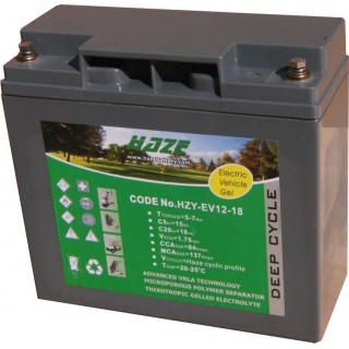 Želejas (GEL) akumulators 12V 18Ah | 181x76x167mm | 5.5kg | Haze HZY-EV12-18
