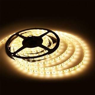 LED tape (12V, 5W/m, 3000K, IP20) set with power supply unit. Length 5 meters.