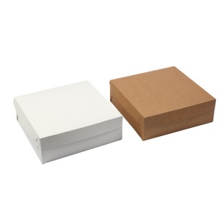 Коробки для торта картонные с вкладышем 240х240х100мм, крафт, 300шт/упак.