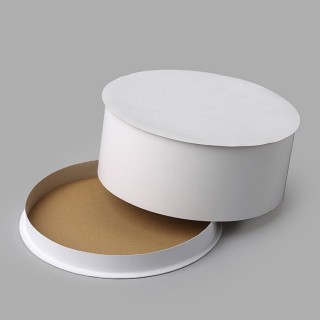 Cardboard round cake box D300 white with white lid
