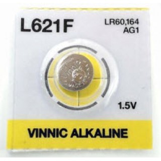 BATG1.VNC; G1 baterija Vinnic Alkaline LR621/AG1 bez iepakojuma 1gb.