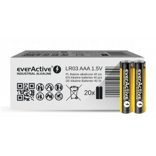 BATAAA.ALK.eAI40; LR03/AAA baterijas 1.5V everActive Industrial Alkaline MN2400/E92 iepakojumā 40 gb