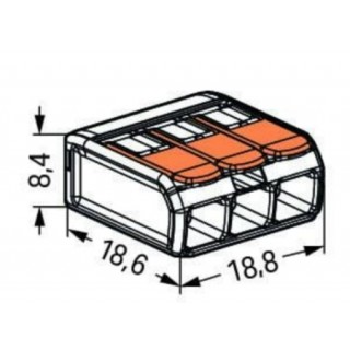 Клемма 3-контактная 221-413 1 шт. Тонкожильный провод: 0,14…4 мм² / 24…12 AWG