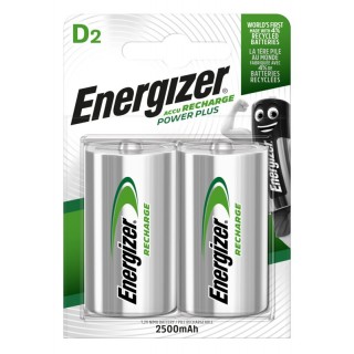 AKD.E2; R20/D batteries 1.2V Energizer Recharge Ni-MH HR20 2500 mAh in a package of 2 pcs.