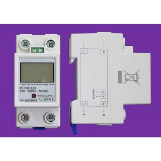 Yksivaiheinen sähkömittari ProBase™, 0,3-60A, 230/240V, 2xDIN