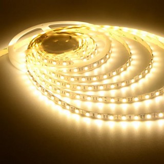 LED Strip (12V, 5W/m, 3000K, IP20) set with dimmer and power supply unit. Length 5 meters.